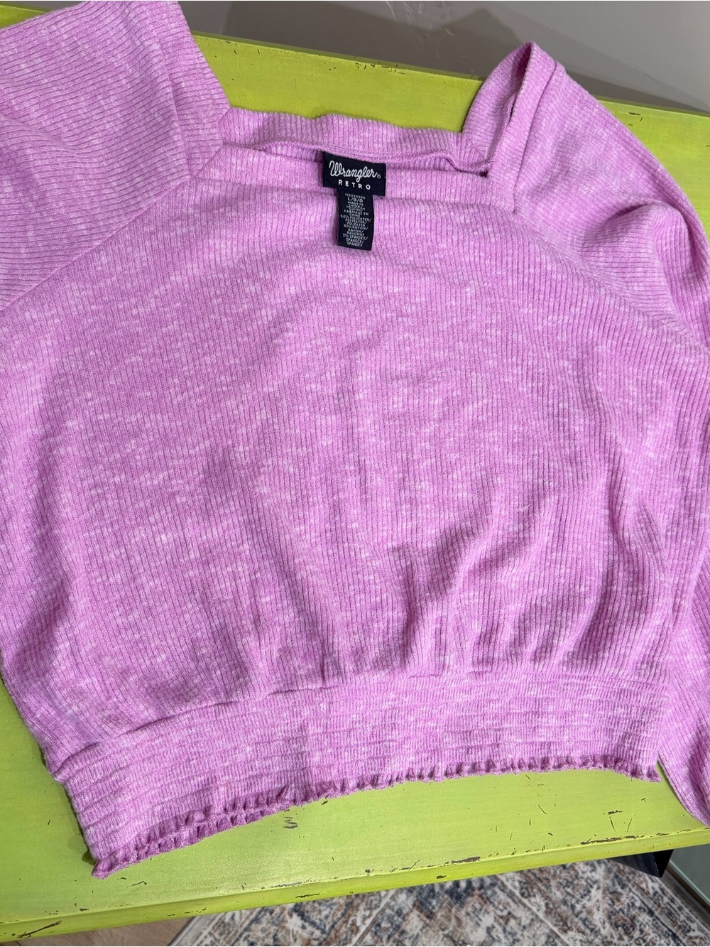 Wrangler Retro Pastel Lavender Ribbed Knit Top